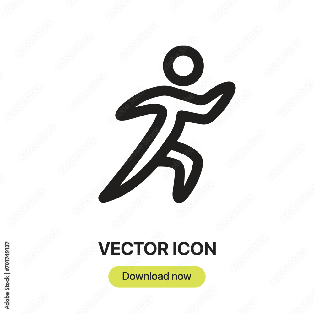 Poster Athletics icon vector. Linear-style sign for mobile concept and web design. Athletics symbol illustration. Pixel vector graphics - Vector.