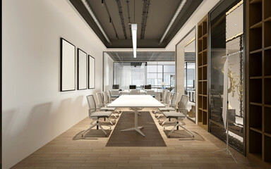 3d render office interior