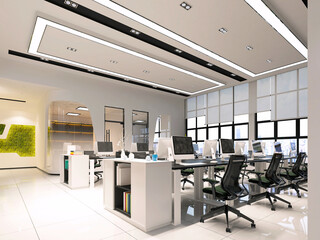 3d render office interior