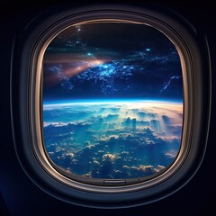 Incredible view of earth from airplane window.