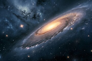 galaxy in space, Space background with spiral galaxy and stars, Milky way, 
