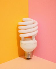 Energy saving light bulb. Light and work.