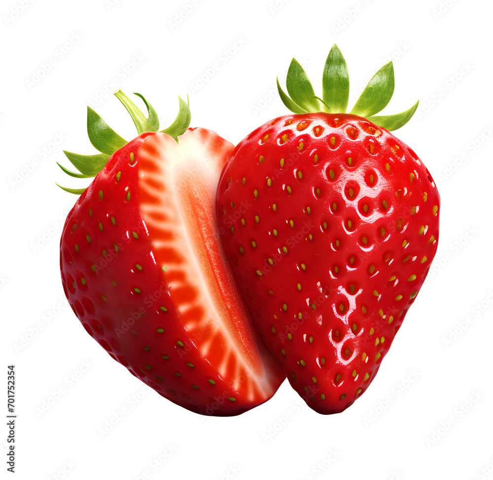 Wall mural fresh strawberry, fruit, food, png file, isolated background