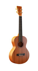 Obraz premium cute 3d, Acoustic guitar, wood, PNG file, isolated background