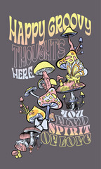 happy forest friends mystic psychedelic design 