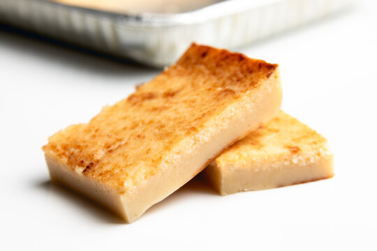Quesada pasiega typical sweet dessert from Cantabria isolated on balcony background