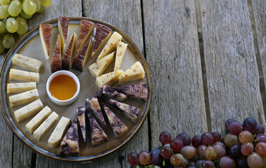 farm craft cheese on a wooden table