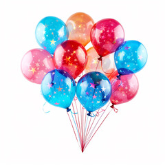 Obraz premium Bunch of colorful balloons on isolated white background - ai generative