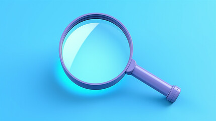 Explore the World of Technology with Magnifying Glass and 3D Icons - Close-Up Investigation and Discovery Concept