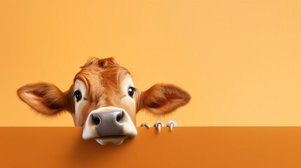 Creative animal concept. Brown cow