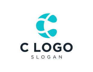 The logo design is about C Letter and was created using the Corel Draw 2018 application with a white background.