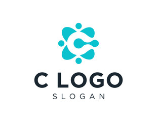 The logo design is about C Letter and was created using the Corel Draw 2018 application with a white background.