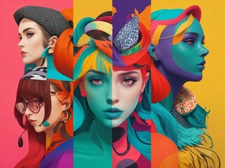 Obraz premium portrait of people graphic art design 