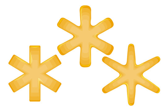 vector illustration of a set of Asterisk symbols on white background. 