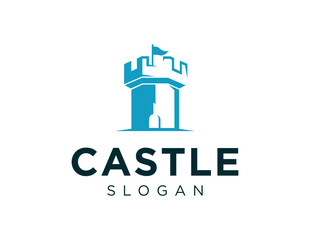 The logo design is about Castle and was created using the Corel Draw 2018 application with a white background.