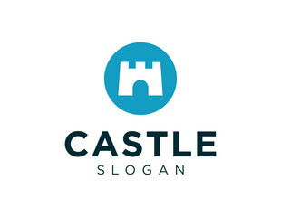 The logo design is about Castle and was created using the Corel Draw 2018 application with a white background.