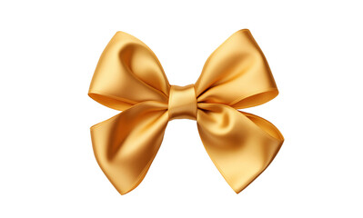satin shiny glossy gold bow isolated