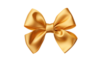 satin shiny glossy gold bow isolated