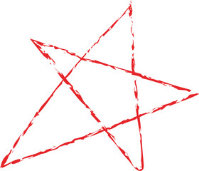 a star drawn with colored pencils