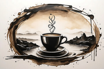 A simple coffee painting