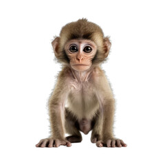 baby monkey are standing isolate on transparent background, png file