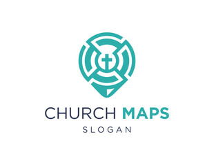 The logo design is about Church Maps and was created using the Corel Draw 2018 application with a white background.