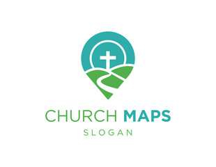 The logo design is about Church Maps and was created using the Corel Draw 2018 application with a white background.