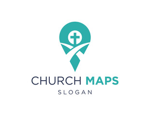 The logo design is about Church Maps and was created using the Corel Draw 2018 application with a white background.
