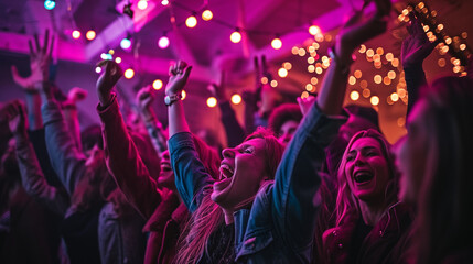 Dance Delight: Girls Radiate Joy and Enjoyment in the DJ Party Atmosphere, Creating Happy Vibes on the Dance Floor