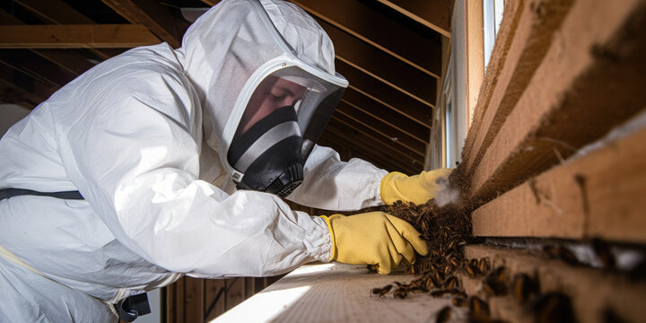 A pest control extermination poster with copy space.