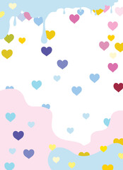 Vector pattern with hearts, Valentine's Day, Anniversary, colorful abstraction.: pink, blue, yellow.