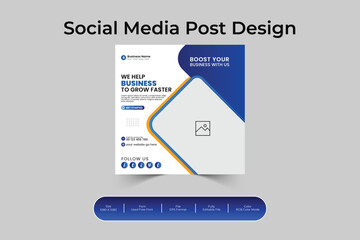 Digital marketing Instagram and social media post template, web template, social media post banner, square banner, web banner design with creative, professional, eye catching and modern layout vector