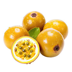 yellow passion fruit isolate on transparent background, png file