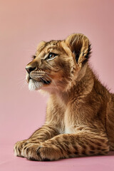 Obraz premium Portrait of a lion cub