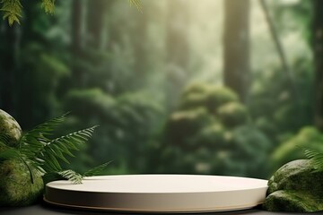 3d  pedestal. podium display on empty room. stage for product on cylinder podium. 
