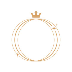 Simple modern aesthetic line elements Modern geometric linear frame with sparkling stars.