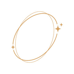 Simple modern aesthetic line elements Modern geometric linear frame with sparkling stars.