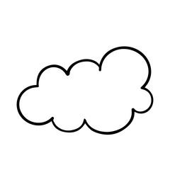 Sketch, doodle of a decorative cloud. Vector graphics.