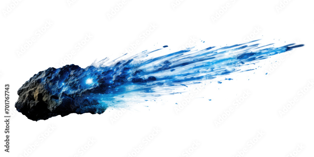 Wall mural a blue comet isolated on transparent background.
