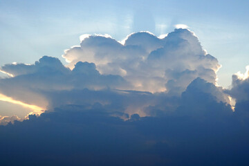 Beautiful light of the sun and clouds in the blue sky backgrounds