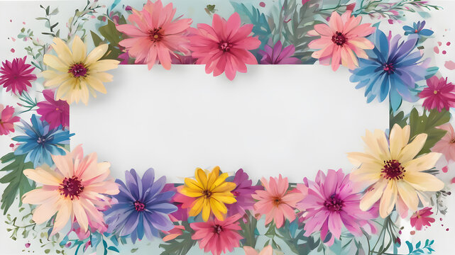 Floral design template with copyspace. Abstract modern floral background design template. AI generated image
