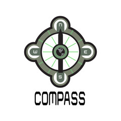 Princompass emblem design vector illustration