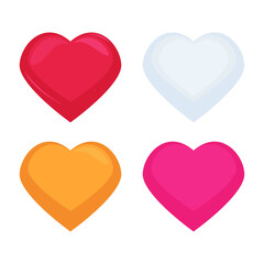 Set hearts icons. Vector illustration