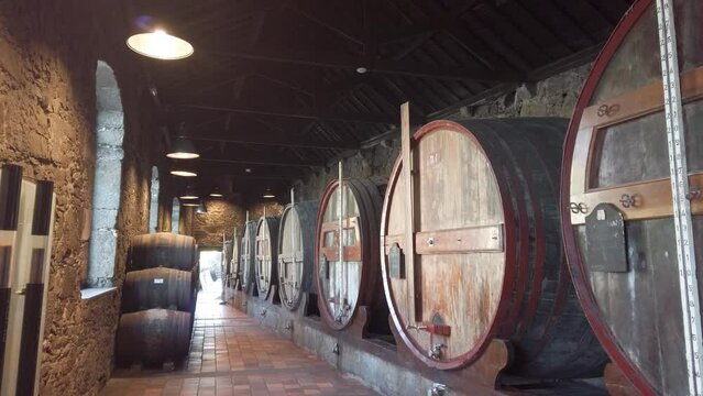 port wine cellar establishing shot