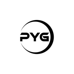 PYG letter logo design with white background in illustrator, cube logo, vector logo, modern alphabet font overlap style. calligraphy designs for logo, Poster, Invitation, etc.