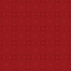 Red flowers petal vector illustration pattern background isolated on square red wallpaper template. Asian oriental lunar chinese new year vibes.Poster, cards, and banner social media backdrop prints.
