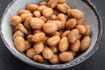 Beans borlotti boiled legume ready to eat healthy eating cooking appetizer meal food snack on the table copy space