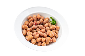 Beans borlotti boiled legume ready to eat healthy eating cooking appetizer meal food snack on the table copy space