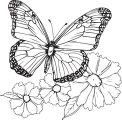 Beautiful butterfly coloring page