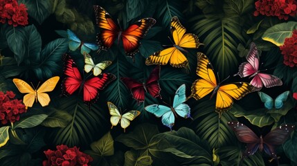 illustration of butterflies, 16:9